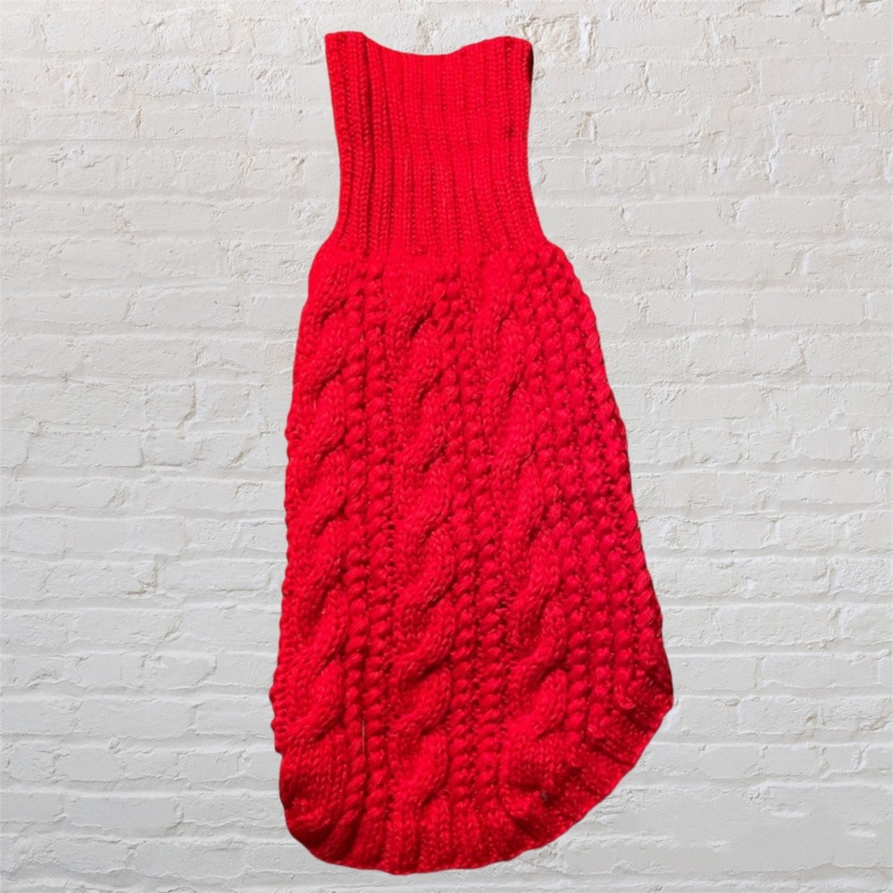 Red knit dog sweater